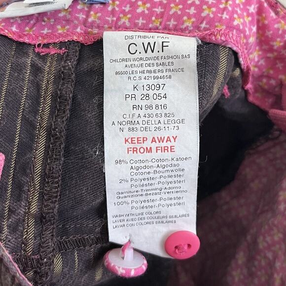 Kenzo Junior Girls Skirt Size 5 Brown Pink Denim Mini Ruffle Hem Pockets - Picture 5 of 6